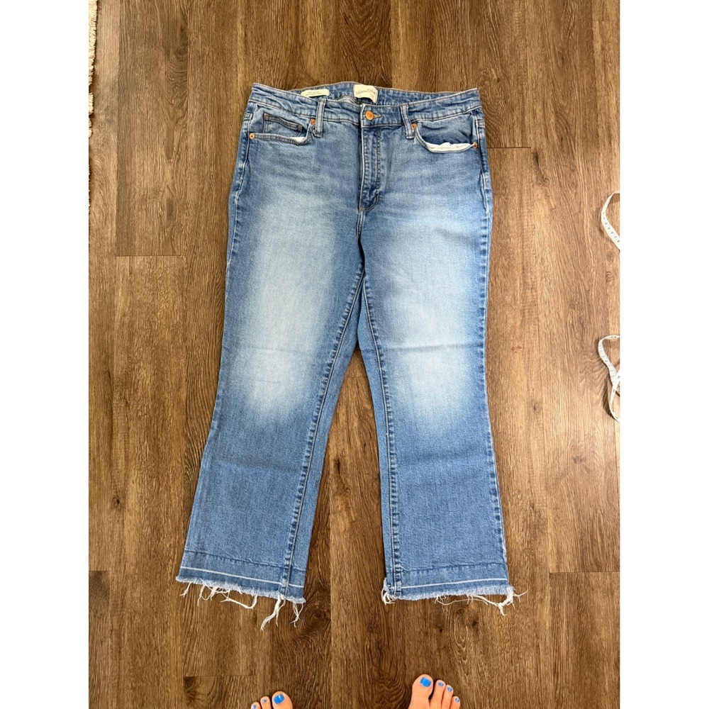Universal Thread Womens Ankle Bootcut Jeans Blue High Rise Raw Hem‎ Size 12/31R